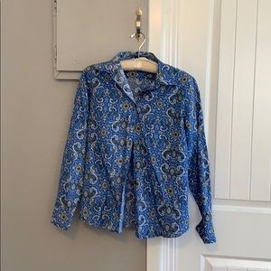Lands’ End, Non-Iron, Button-Down, Paisley, Size 8